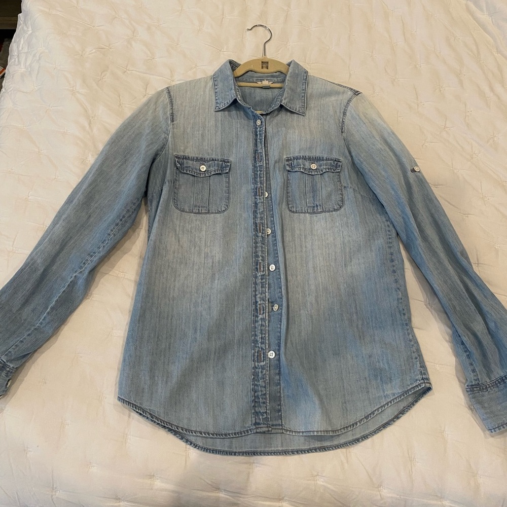 J. Crew Light Blue Denim Button-Up Shirt